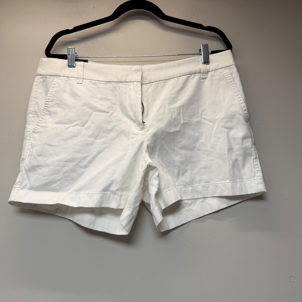 J.Crew 5" Short Women 14 White NEW Cotton Twill Mid Rise H1453